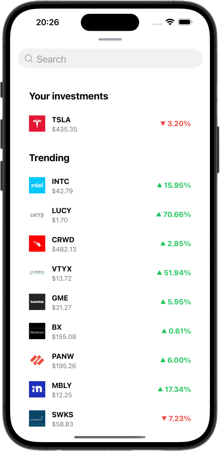 Investment Portfolio screenshot