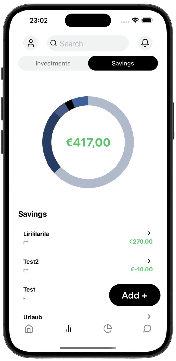 Savings Accounts screenshot